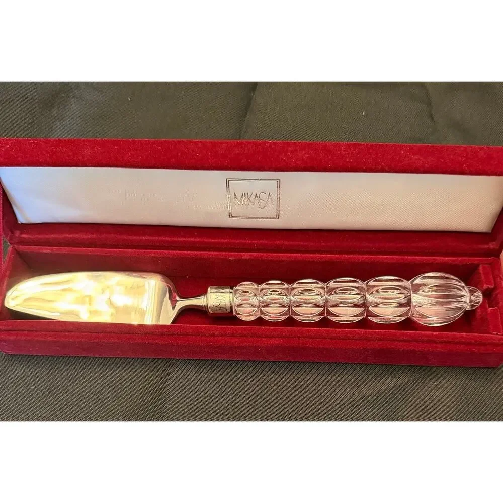 Vintage Glam Mikasa Rousseau 4-Piece Serving Set Austrian Crystal & Silverplate